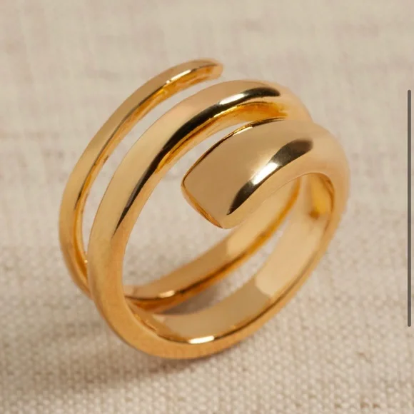 BR Aureus & Argent Ravena Coil gold ring 8 NWT - Picture 2 of 3